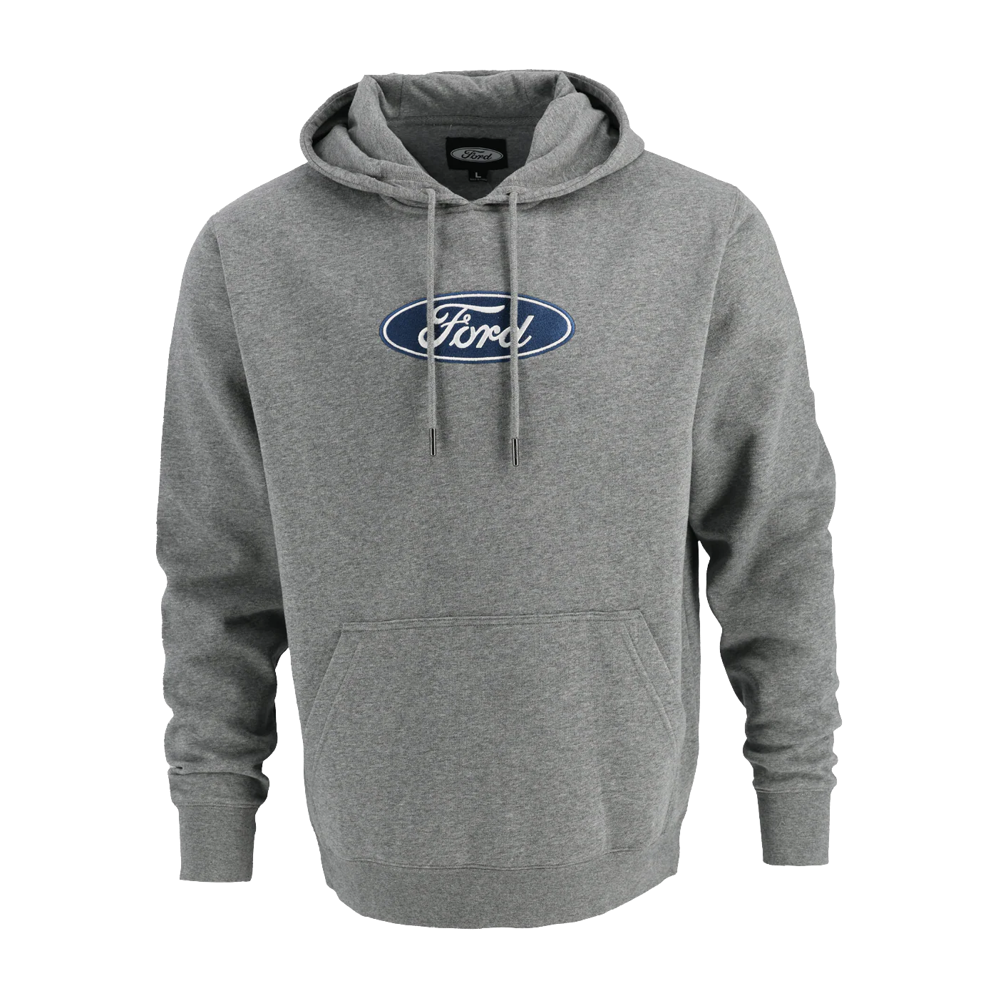 Ford Oval Mens Gray Pullover Fleece Hoodie