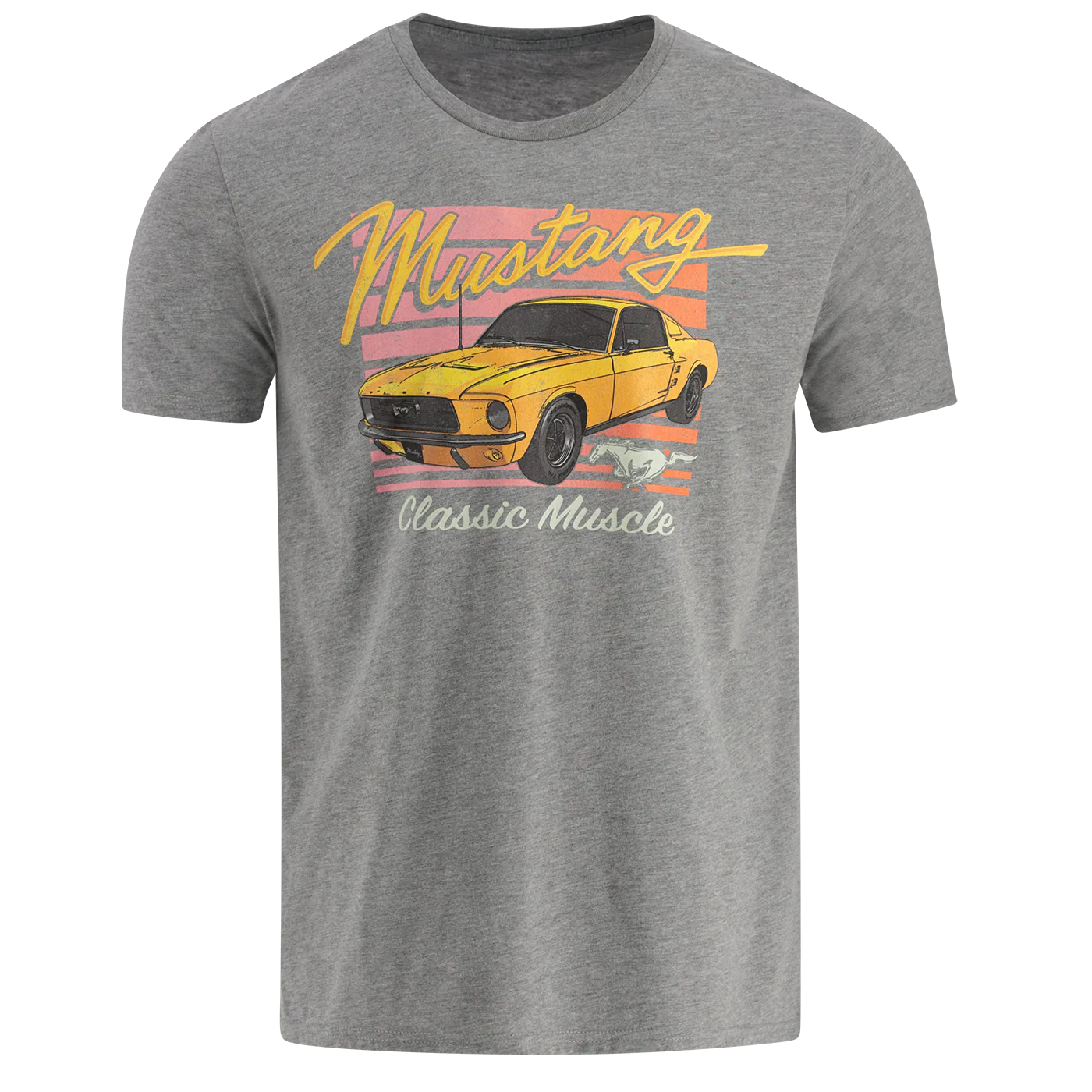 Ford Mustang Mens Classic Muscle Charcoal Short Sleeve T-Shirt