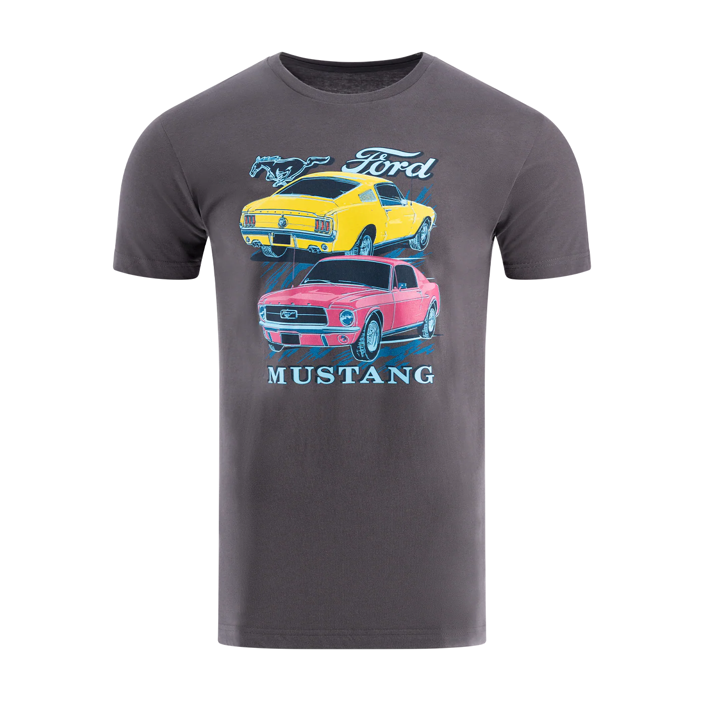 Ford Mustang Mens Neon Dreams 1960s Graphic T-Shirt
