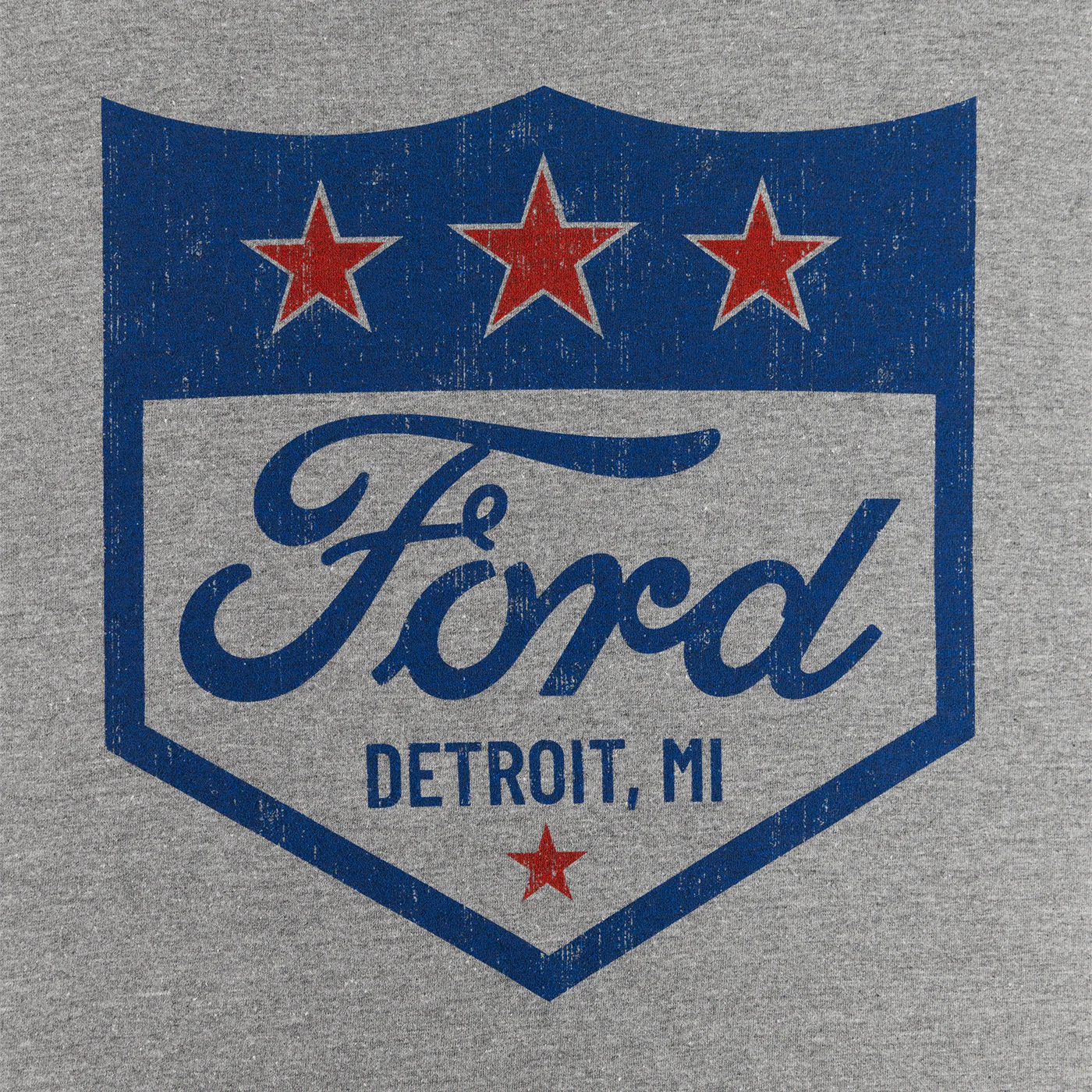 Ford Vintage Logo Detroit Gray Mens T-Shirt