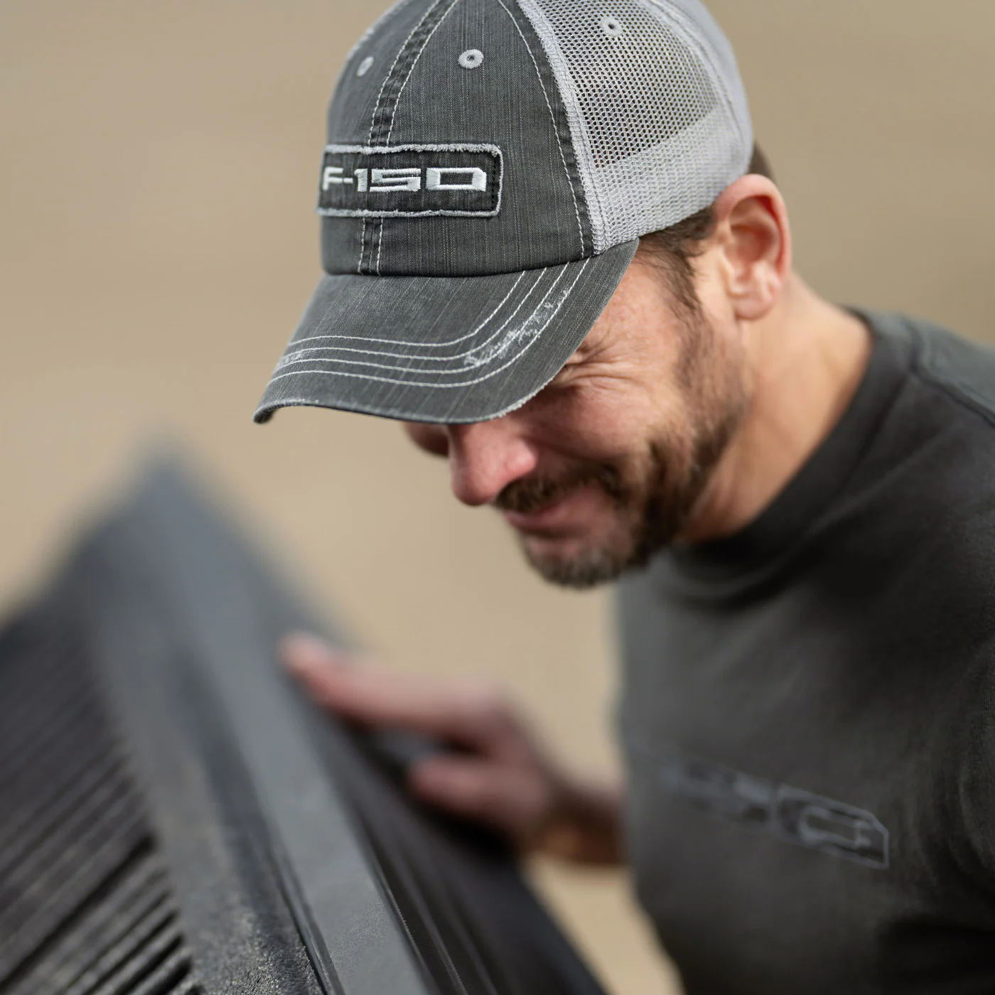 Ford F-150 Gray Denim Snapback Trucker Hat