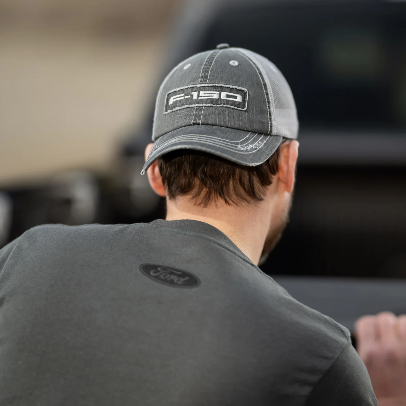 Ford F-150 Gray Denim Snapback Trucker Hat