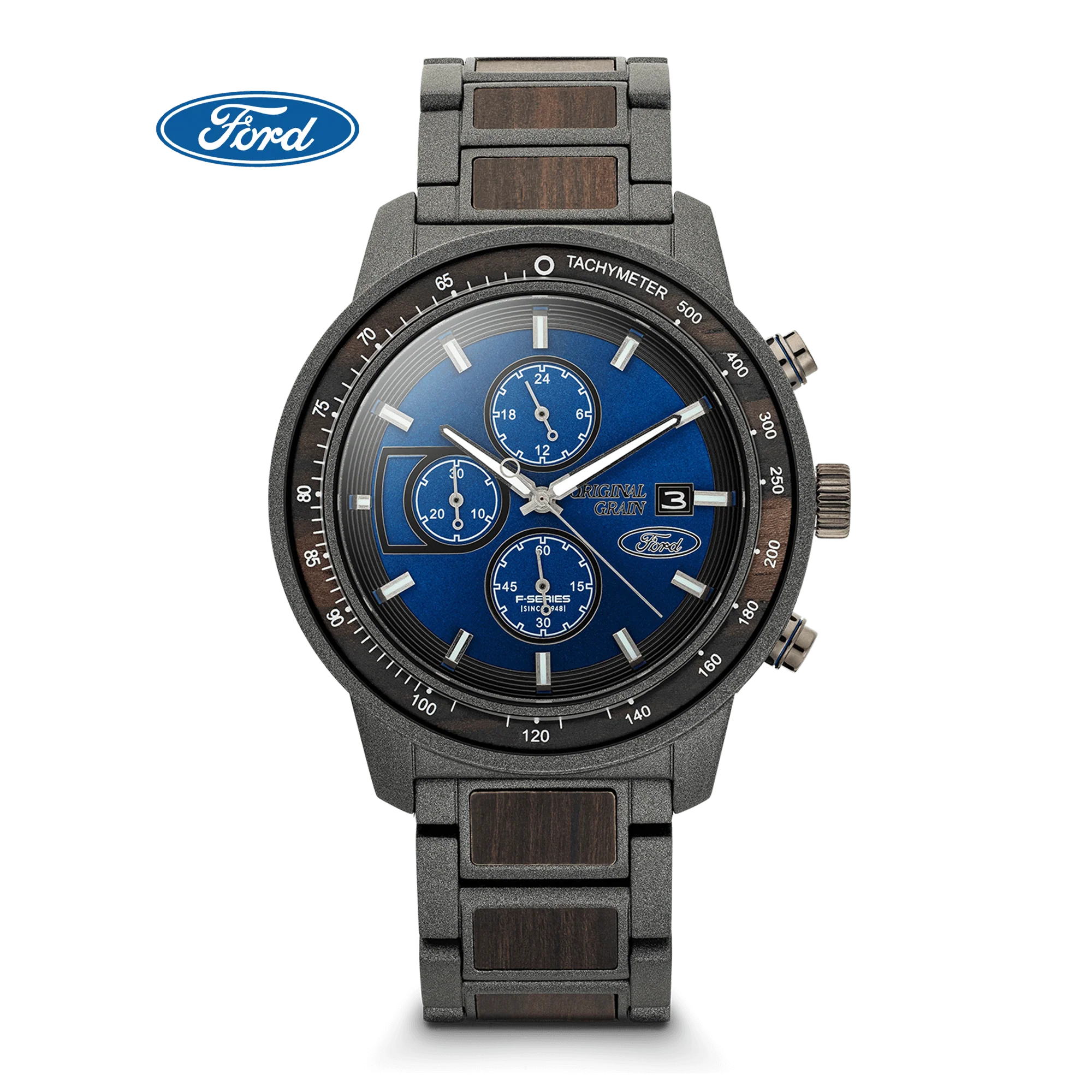 38-ford-x-original-grain-barrel-chrono-45mm-watch-1.webp Ford x Original Grain Barrel Chrono 45mm Watch