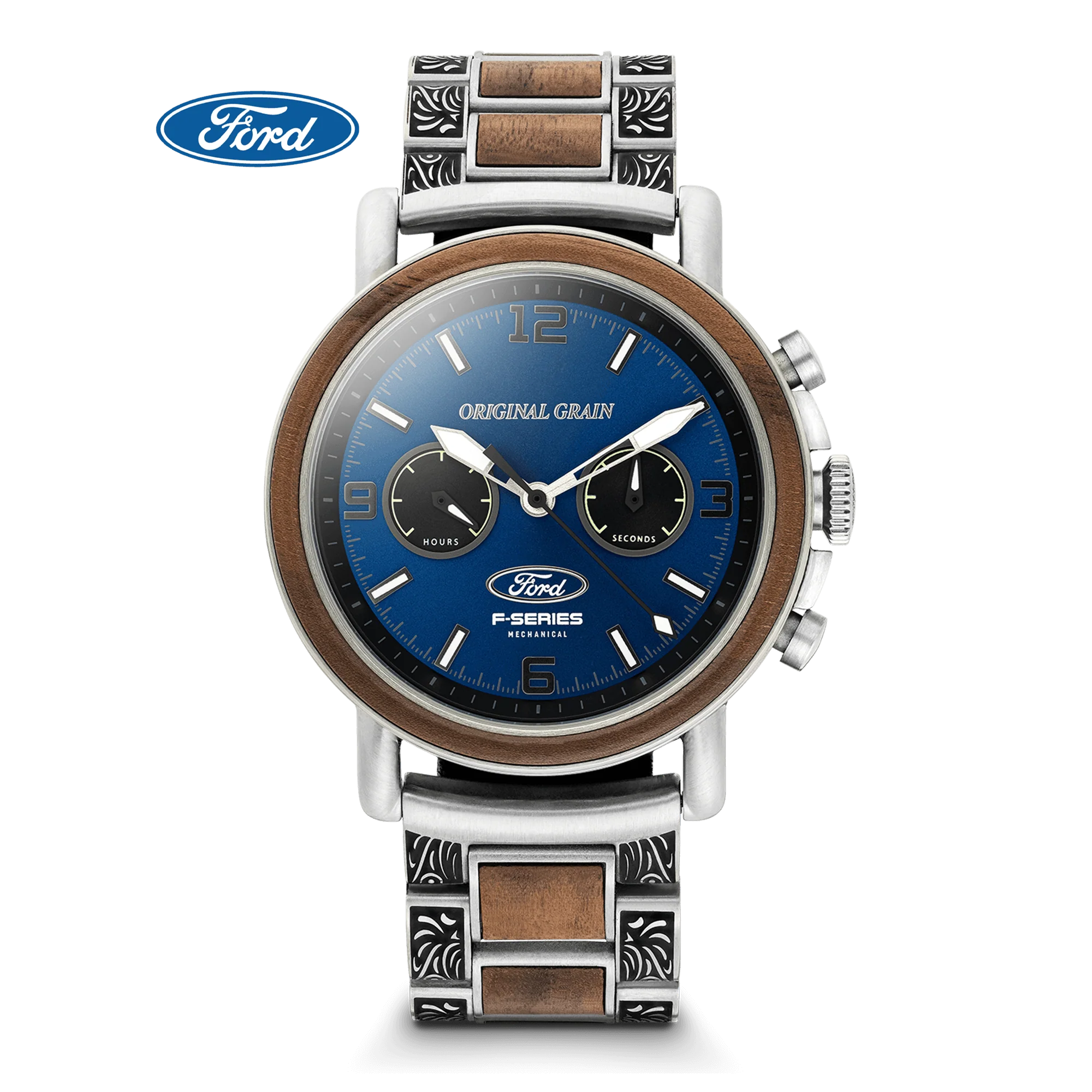 39-ford-x-original-grain-western-mechanical-chrono-44mm-watch-1.webp Ford x Original Grain Western Mechanical Chrono 44mm Watch