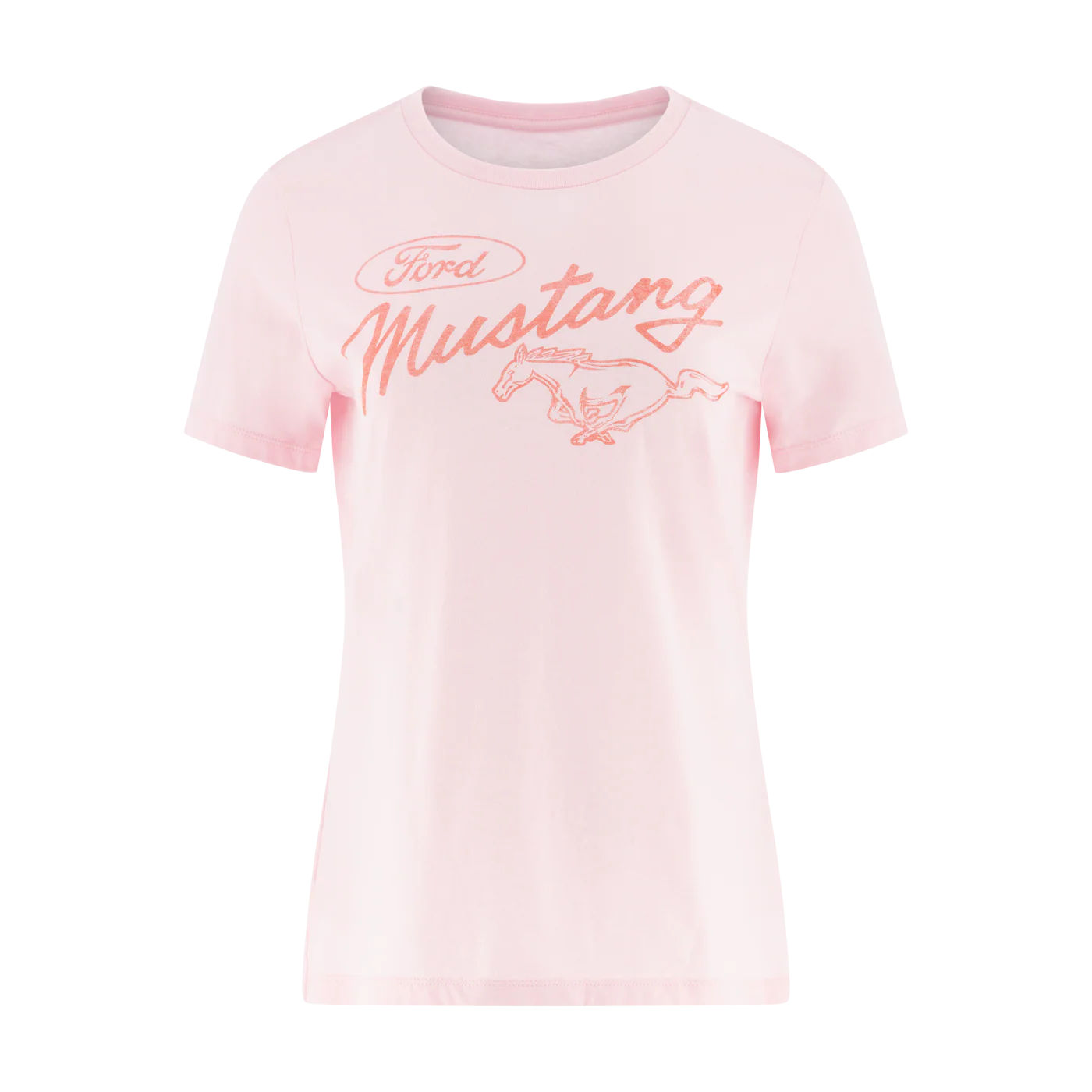 Ford Mustang Vintage Womens Light Pink T-Shirt