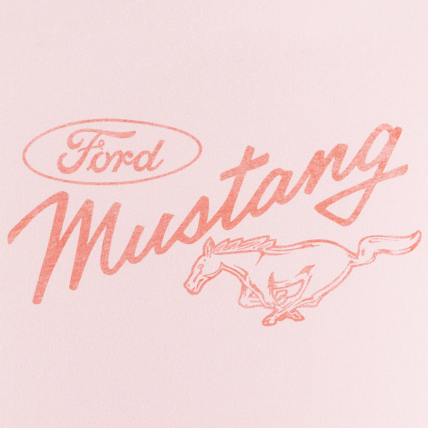 Ford Mustang Vintage Womens Light Pink T-Shirt