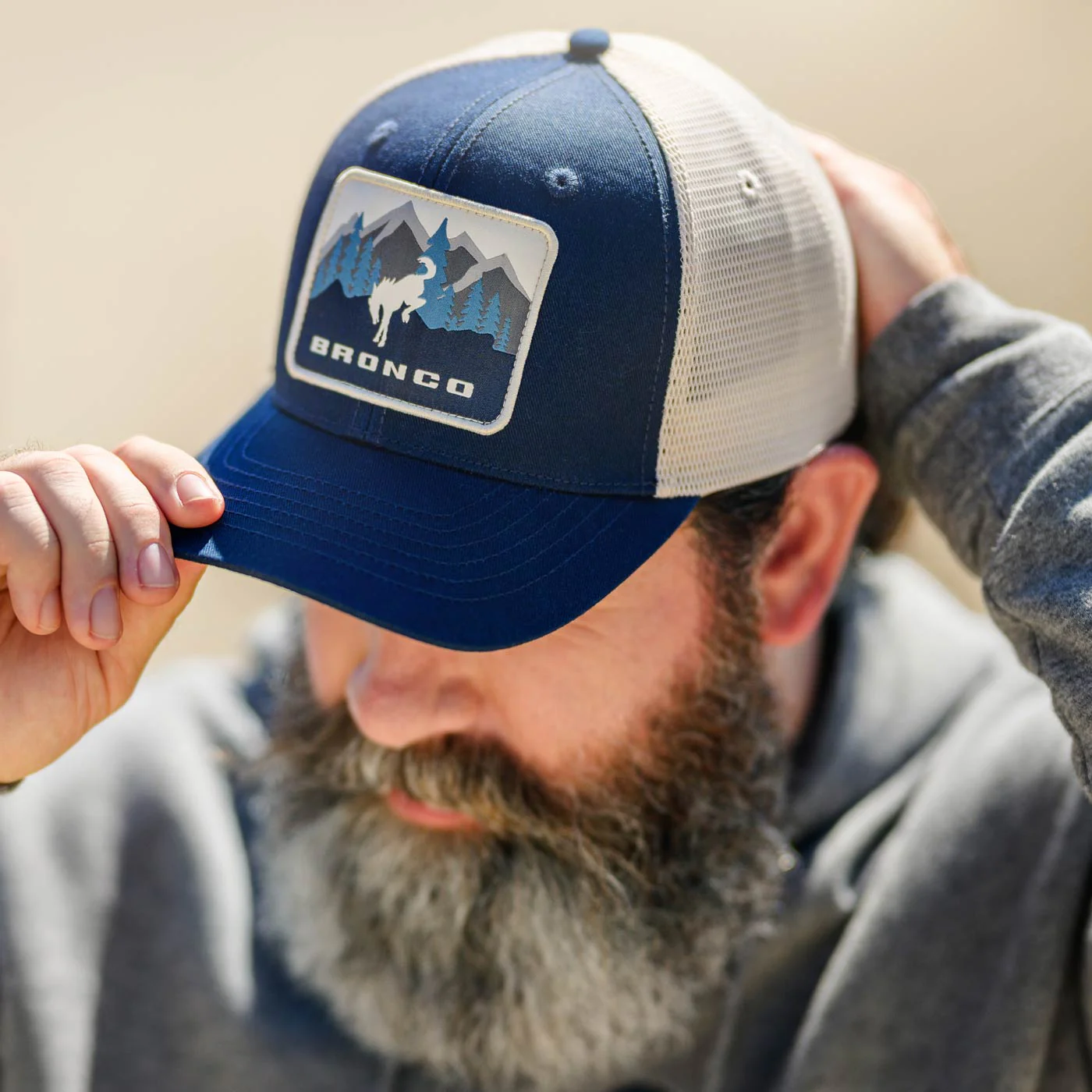 Ford Bronco Gray & Blue Wilderness Patch Hat
