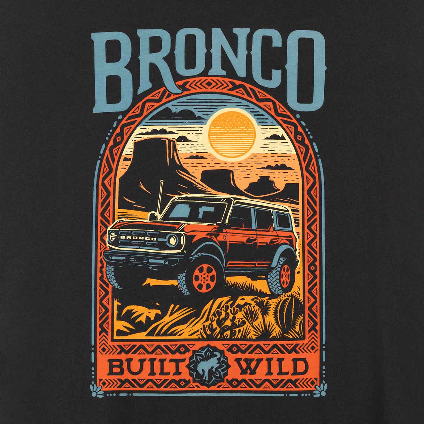Ford Bronco Built Wild Mens Off Road Desert Adventure T-Shirt