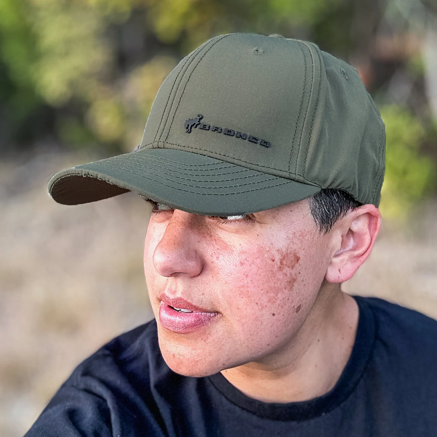 606-ford-bronco-green-silicone-logo-stretch-fit-hat-2.webp Ford Bronco Green Silicone Logo Stretch Fit Hat