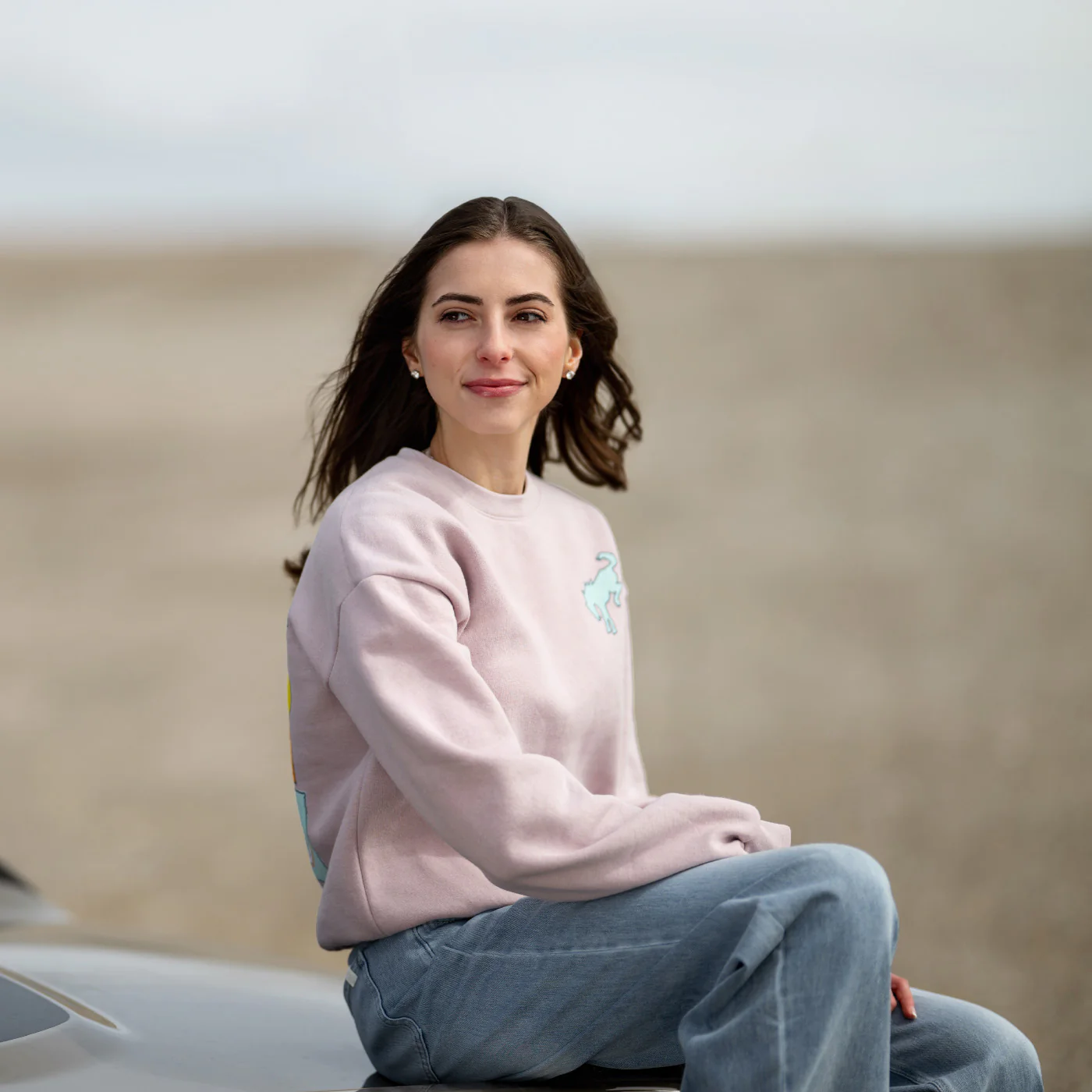 65-ford-bronco-built-wild-womens-light-pink-crewneck-sweatshirt-3.webp Ford Bronco Built Wild Womens Light Pink Crewneck Sweatshirt