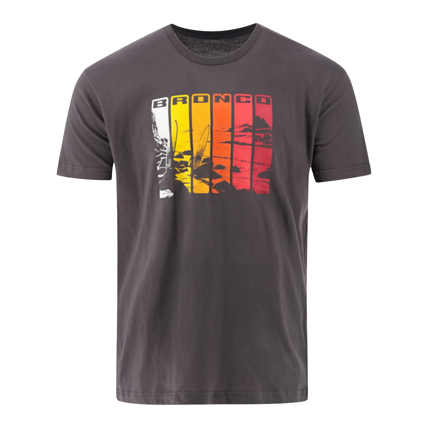 Ford Bronco Free Wheeling Striped Surfing Graphic T-Shirt