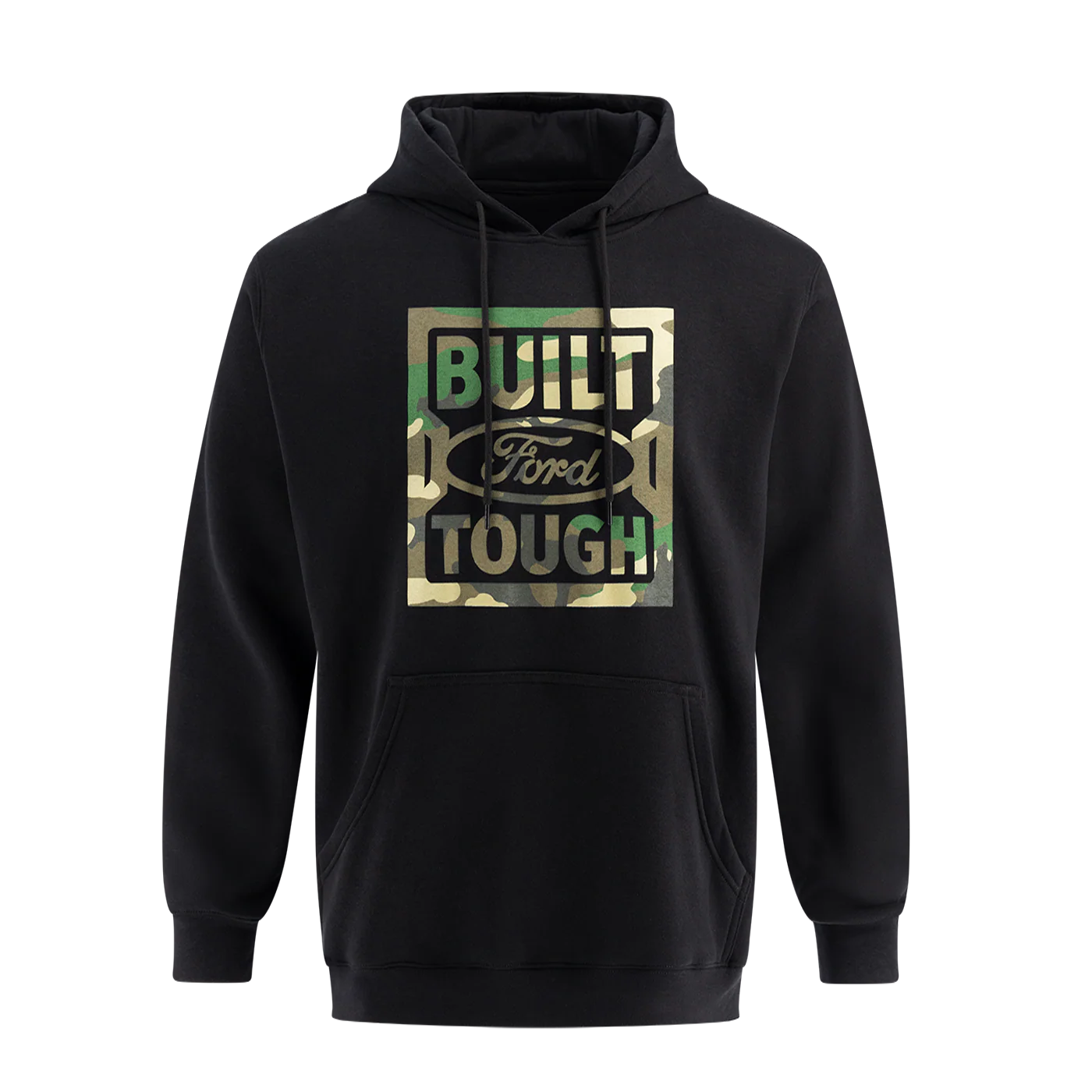 Built Ford Tough Mens Camo Logo Fleece Hoodie