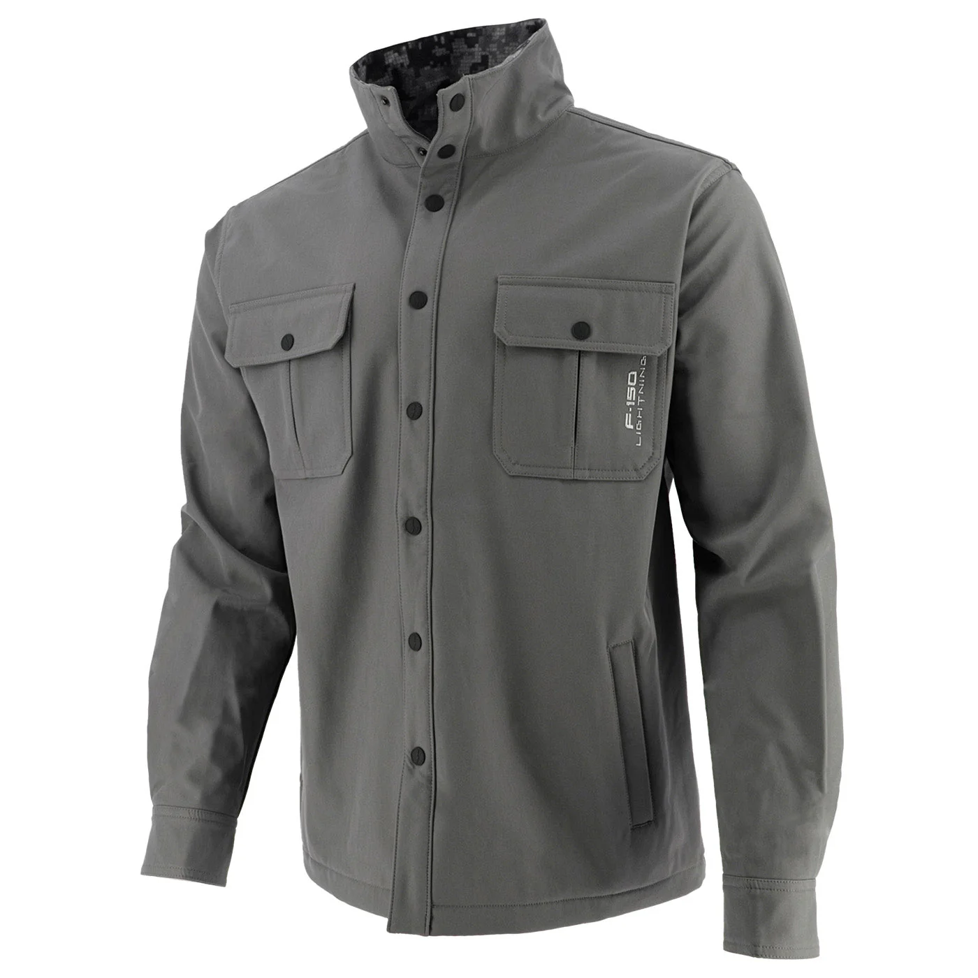 Ford F-150 Lightning Gray Mens Water Resistant Softshell Shirt Jacket