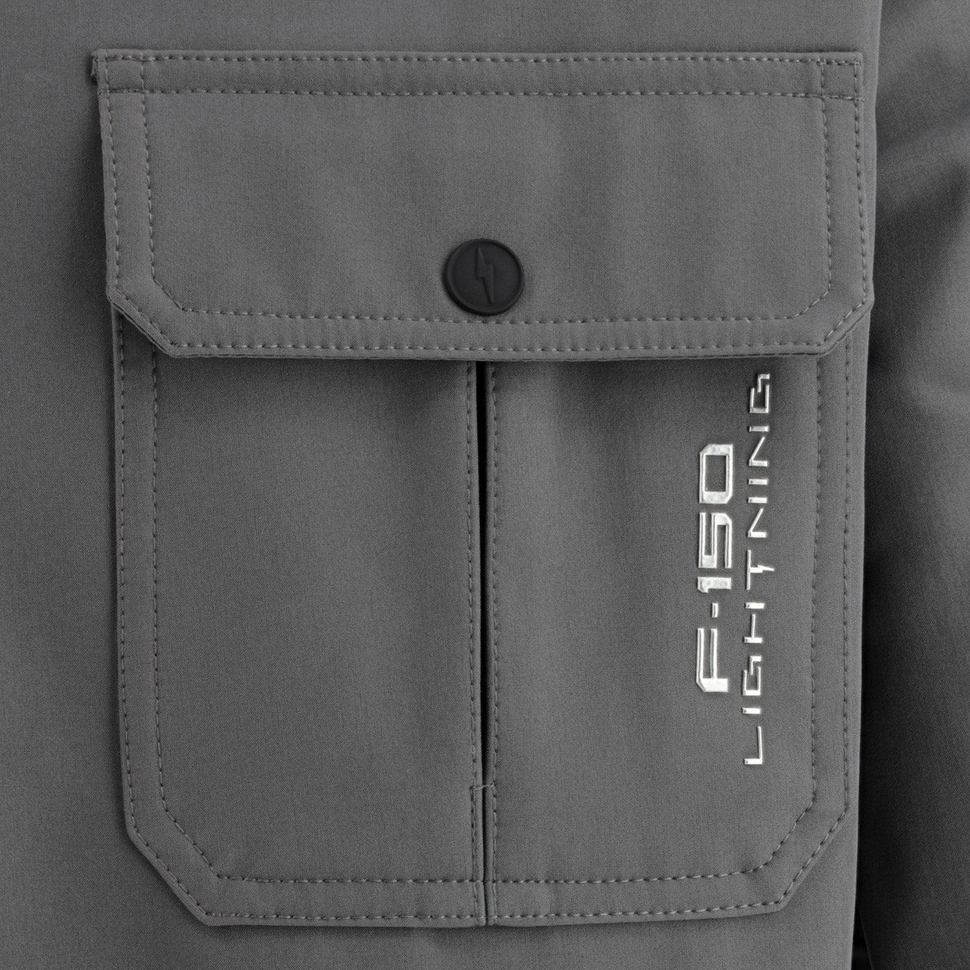 Ford F-150 Lightning Gray Mens Water Resistant Softshell Shirt Jacket